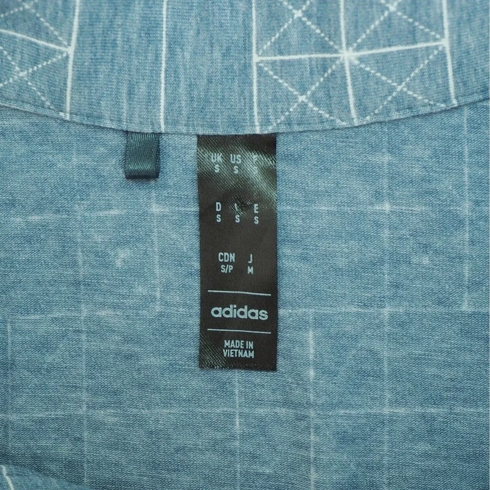Adidas Golf Go-To Novelty Polo Shirt Mens Small Blue Preloved Ink AOP Printed